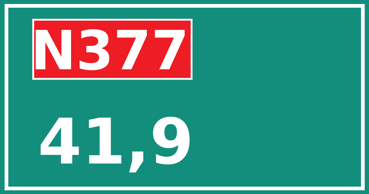 Hectometerbord N377 41,9