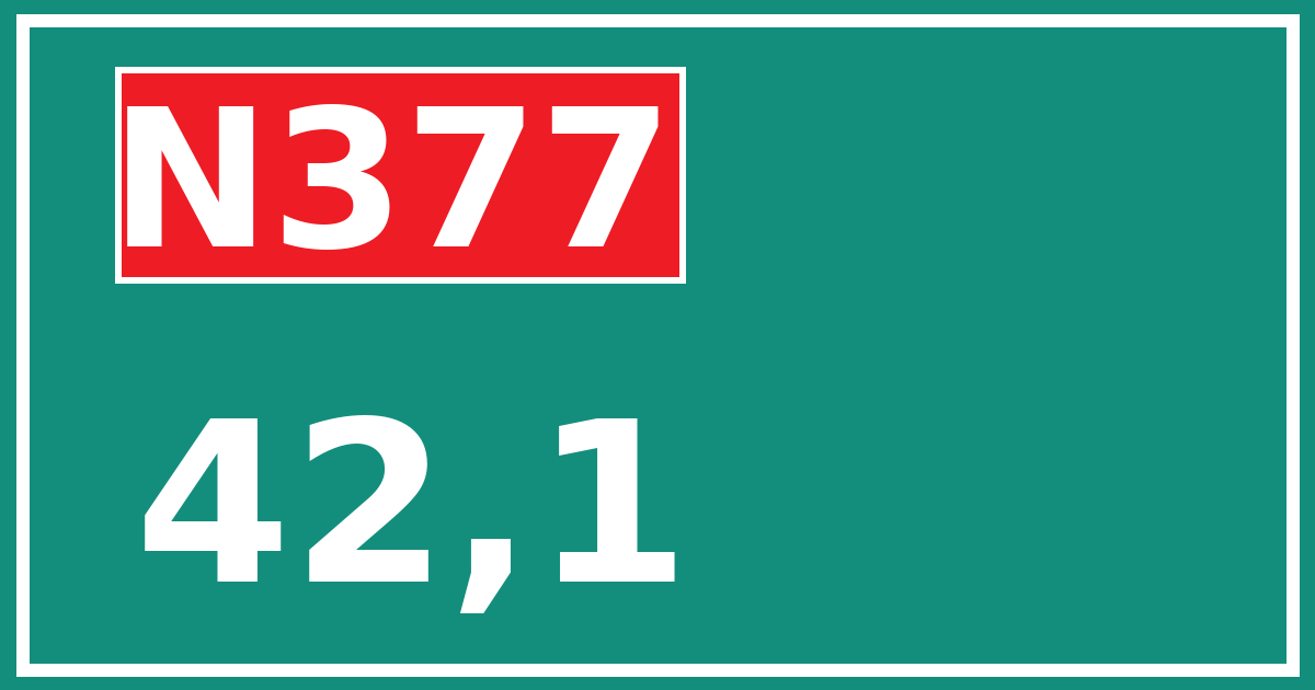 Hectometerbord N377 42,1