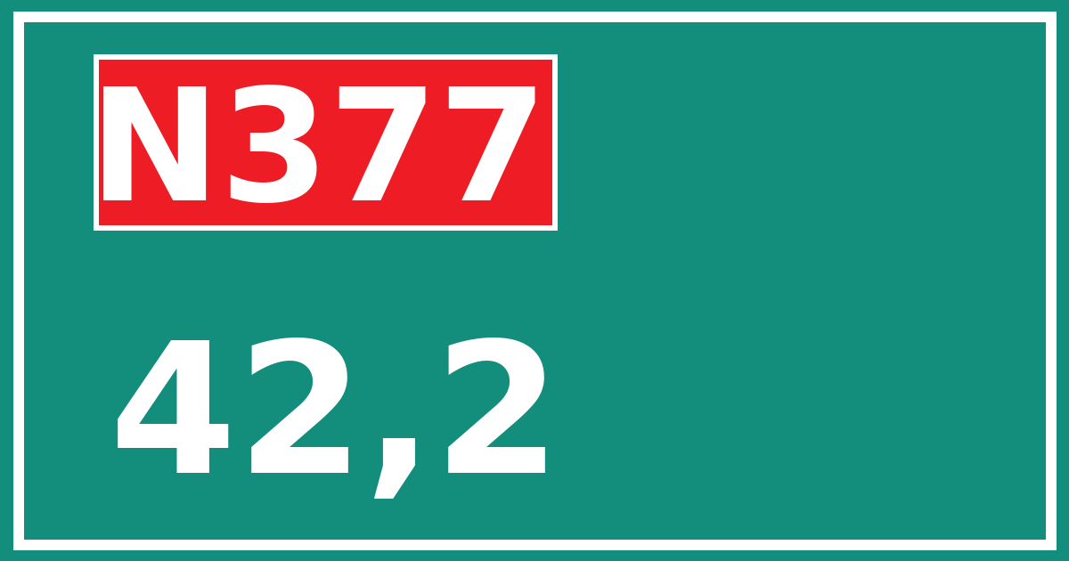Hectometerbord N377 42,2
