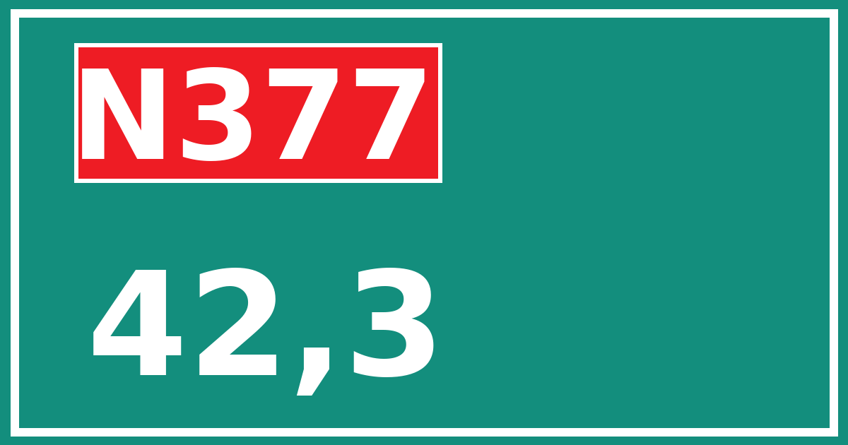 Hectometerbord N377 42,3