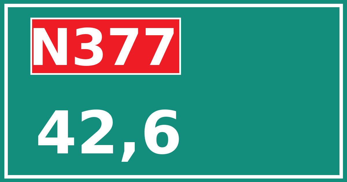 Hectometerbord N377 42,6