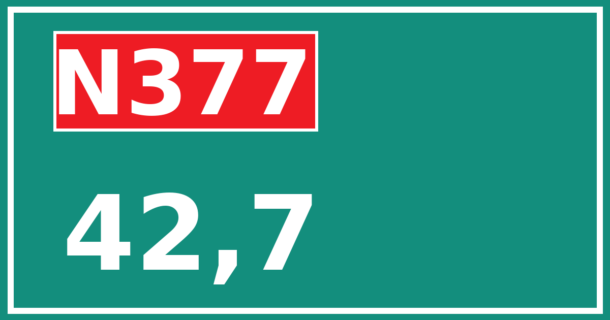 Hectometerbord N377 42,7