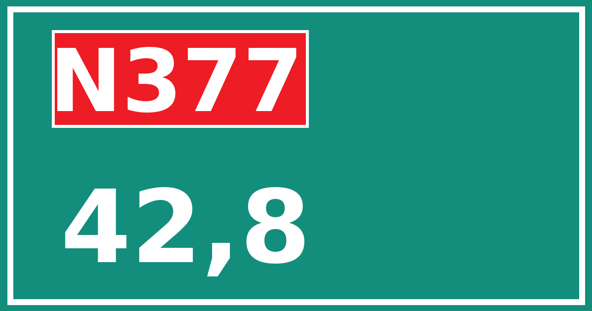 Hectometerbord N377 42,8