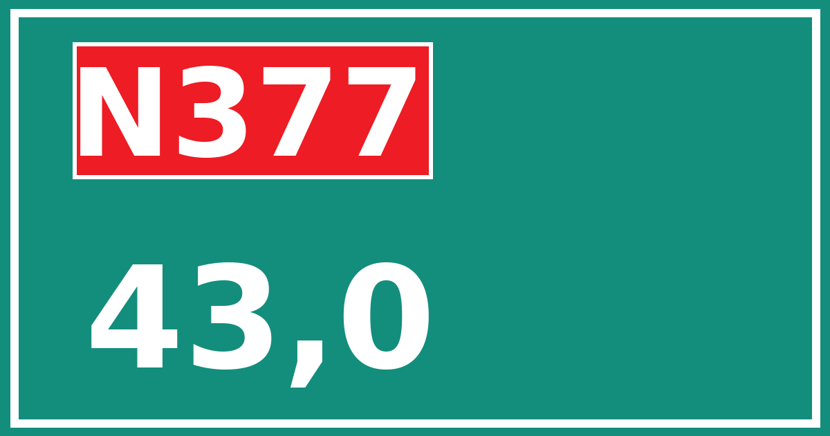 Hectometerbord N377 43,0