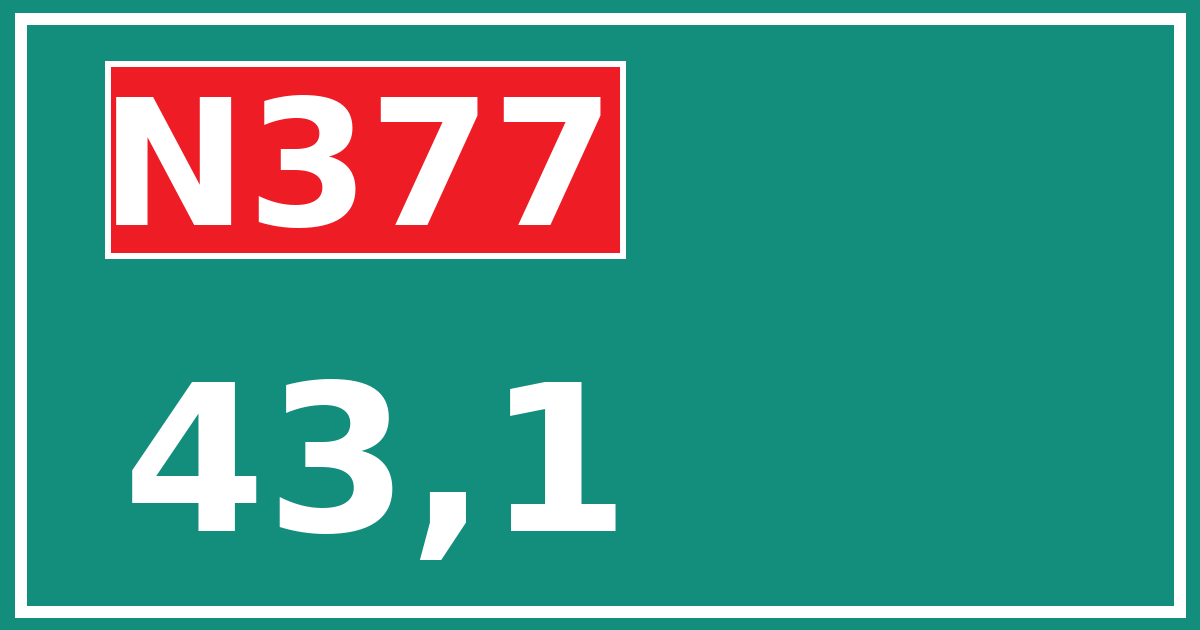Hectometerbord N377 43,1