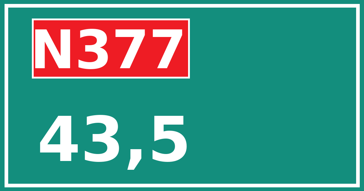 Hectometerbord N377 43,5