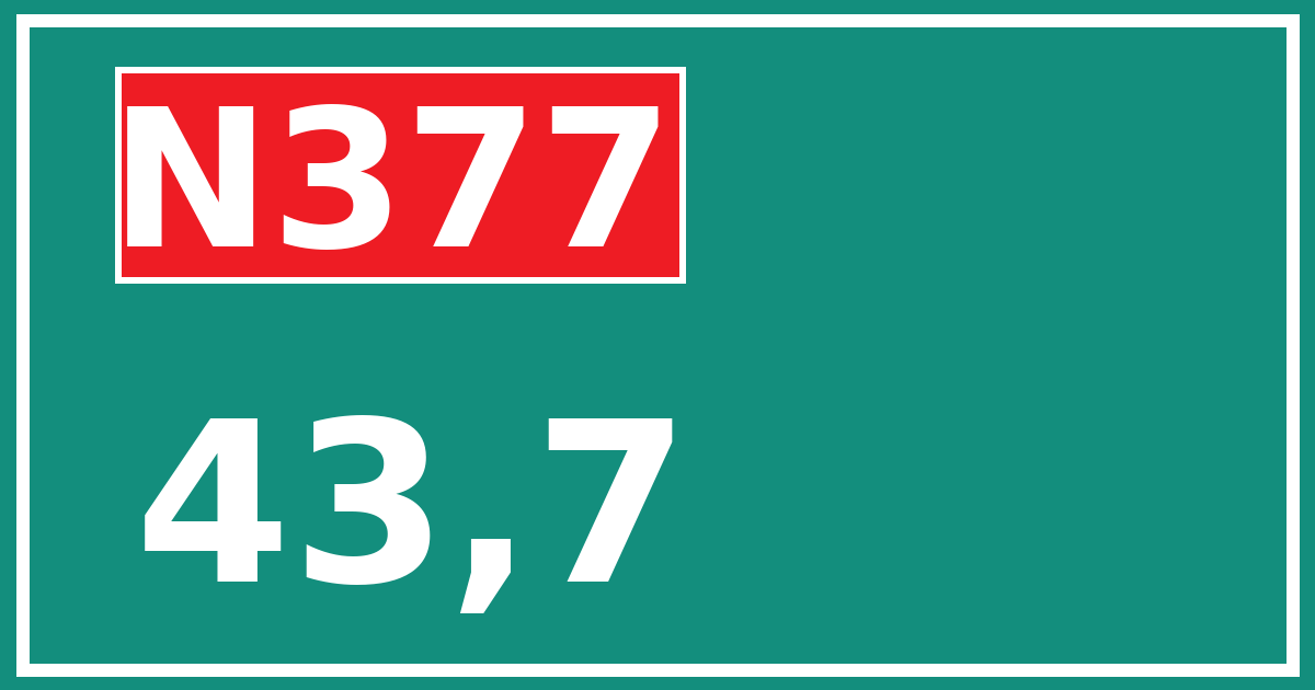 Hectometerbord N377 43,7