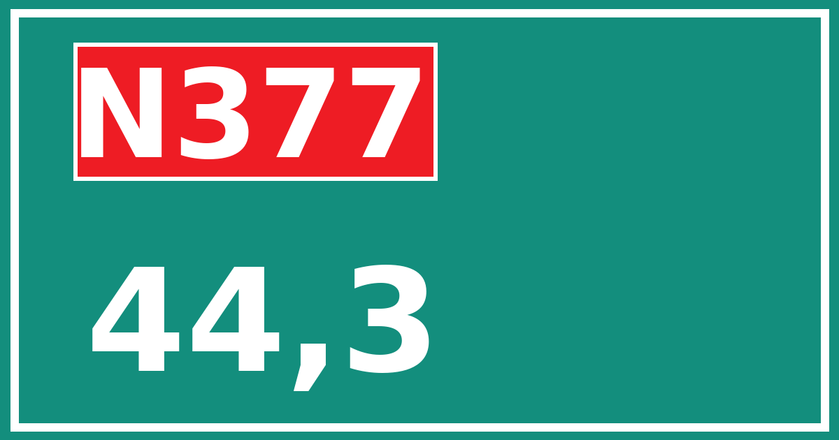 Hectometerbord N377 44,3
