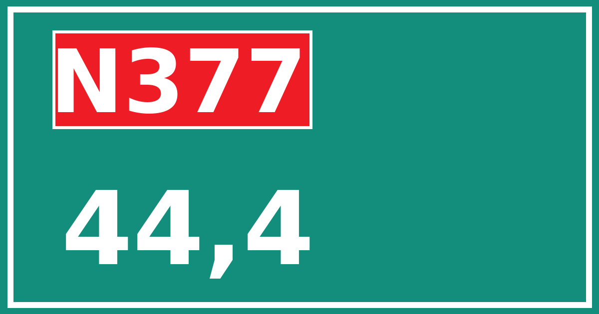Hectometerbord N377 44,4