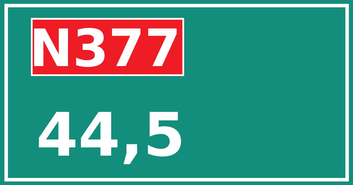 Hectometerbord N377 44,5