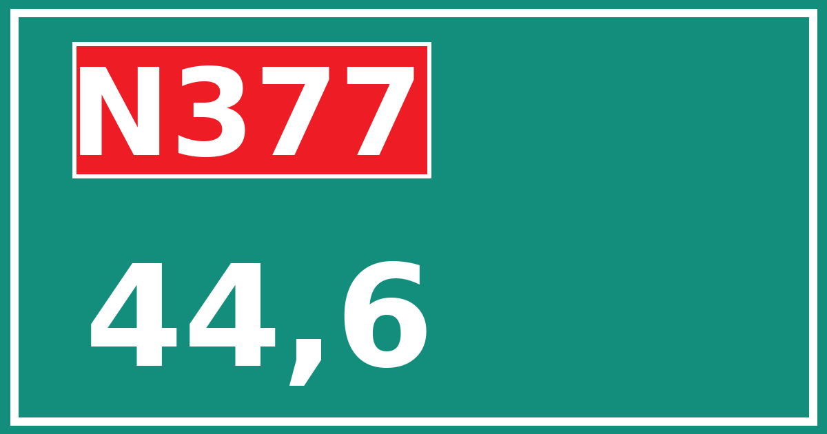 Hectometerbord N377 44,6