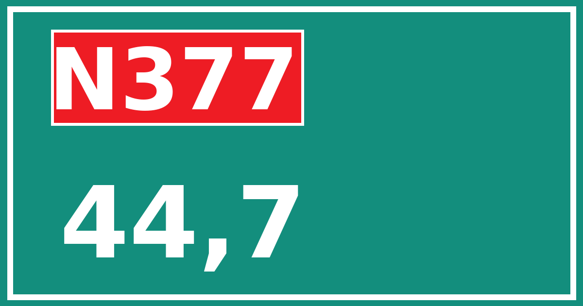 Hectometerbord N377 44,7