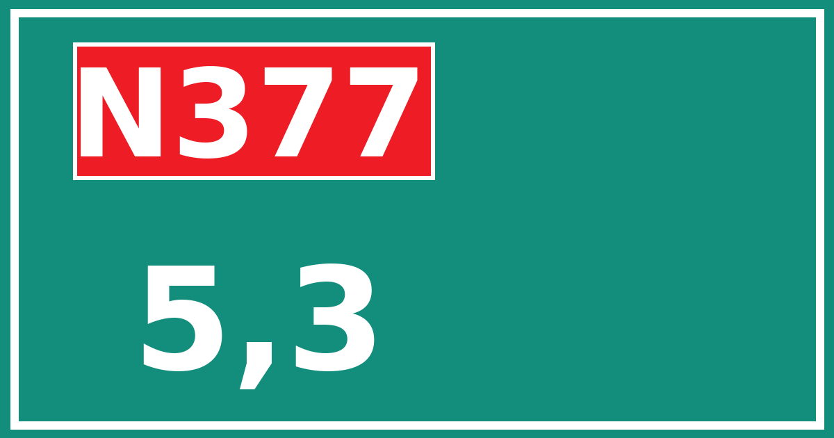 Hectometerbord N377 5,3
