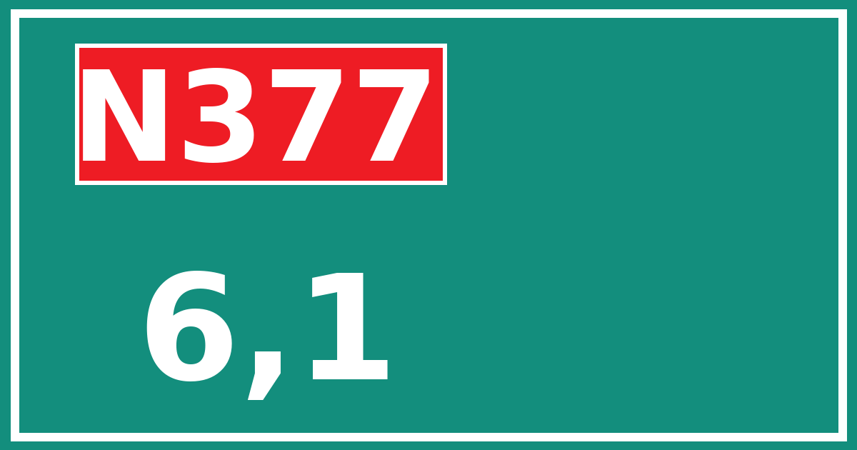 Hectometerbord N377 6,1