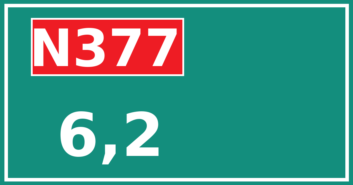 Hectometerbord N377 6,2