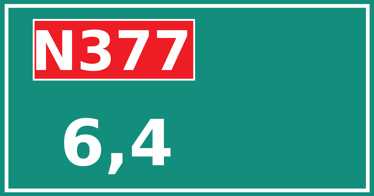 Hectometerbord N377 6,4