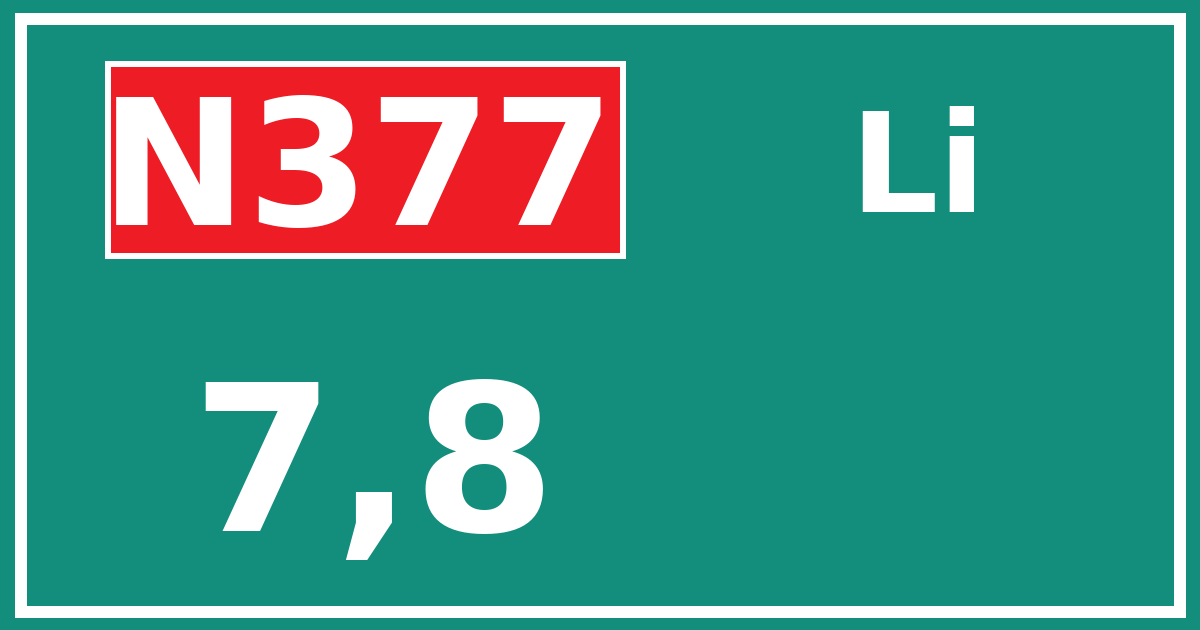 Hectometerbord N377 7,8 zijde Li