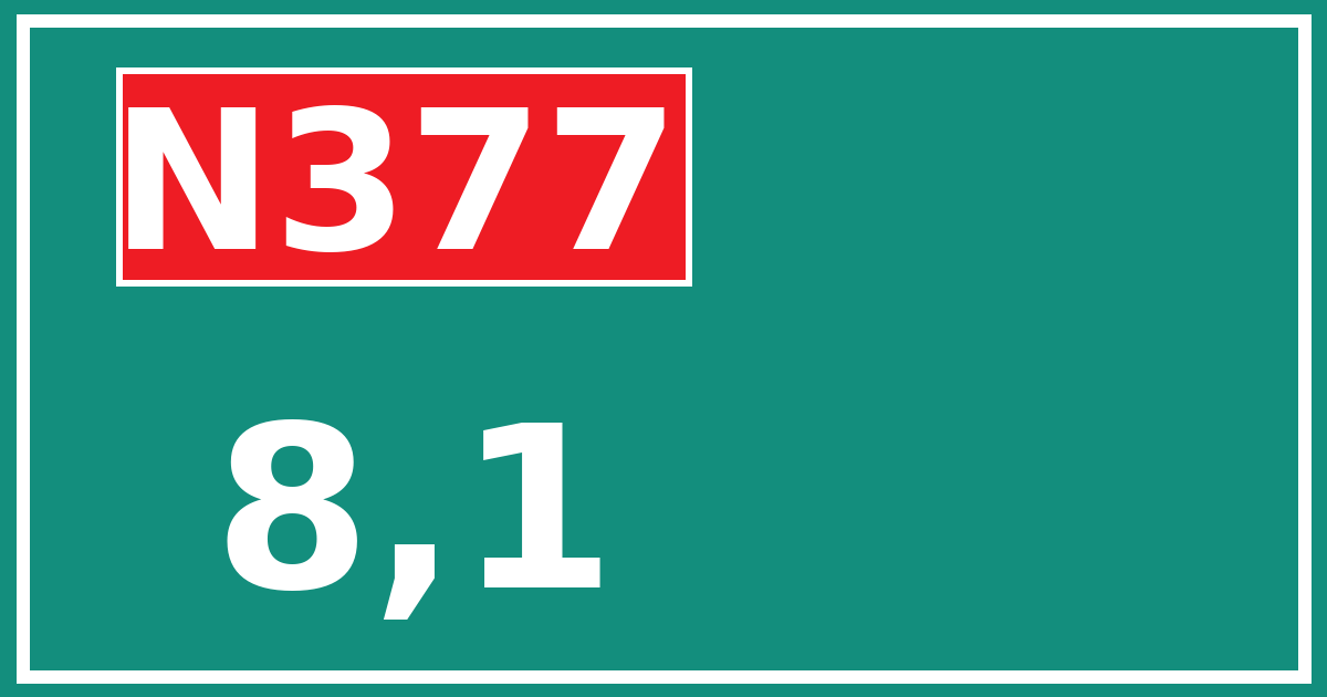 Hectometerbord N377 8,1