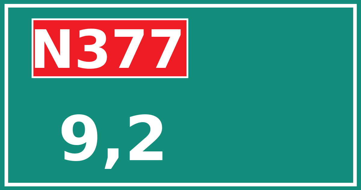 Hectometerbord N377 9,2