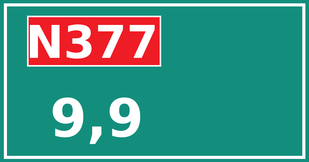 Hectometerbord N377 9,9