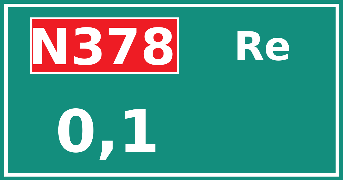 Hectometerbord N378 0,1 zijde Re