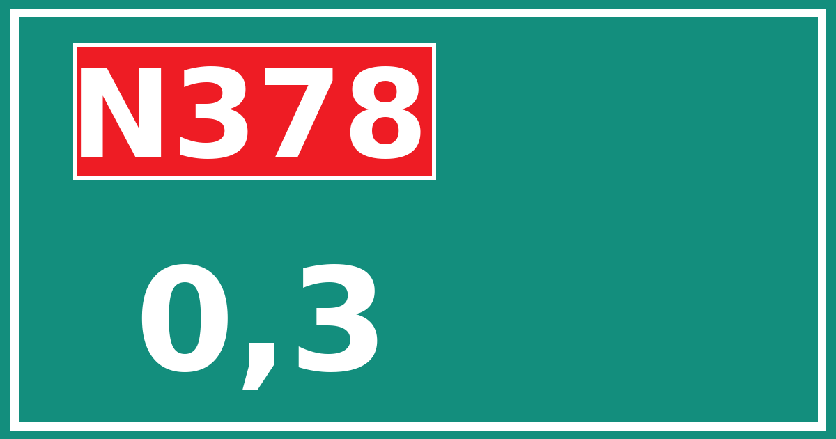 Hectometerbord N378 0,3