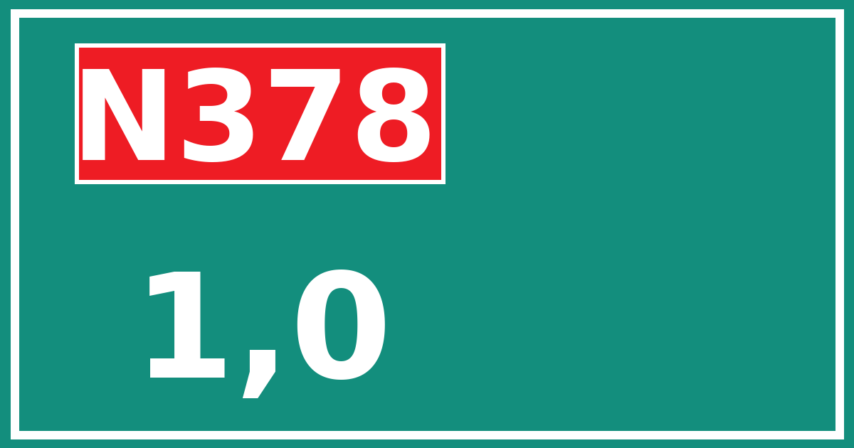 Hectometerbord N378 1,0