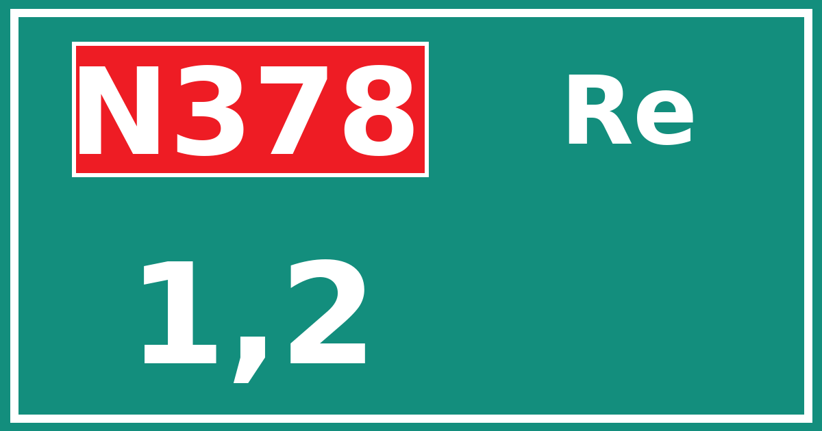 Hectometerbord N378 1,2 zijde Re
