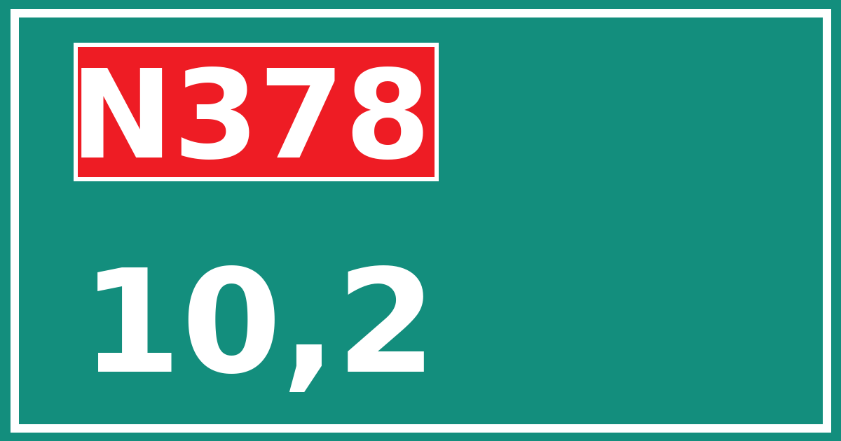 Hectometerbord N378 10,2