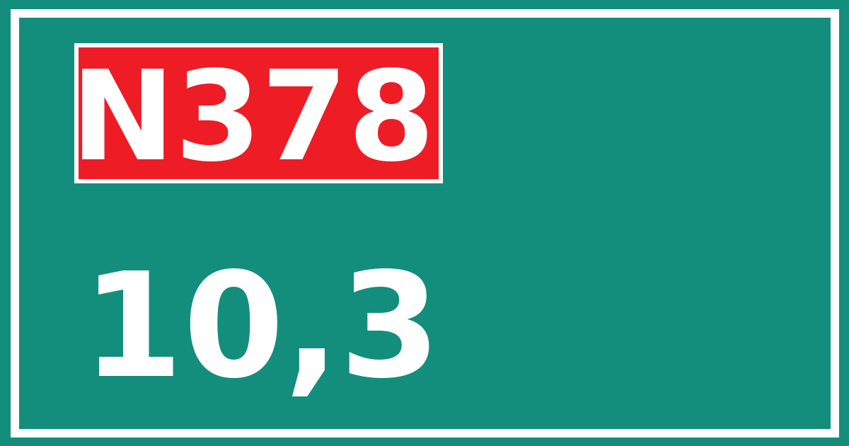 Hectometerbord N378 10,3