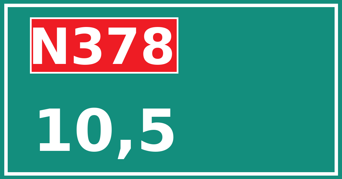Hectometerbord N378 10,5