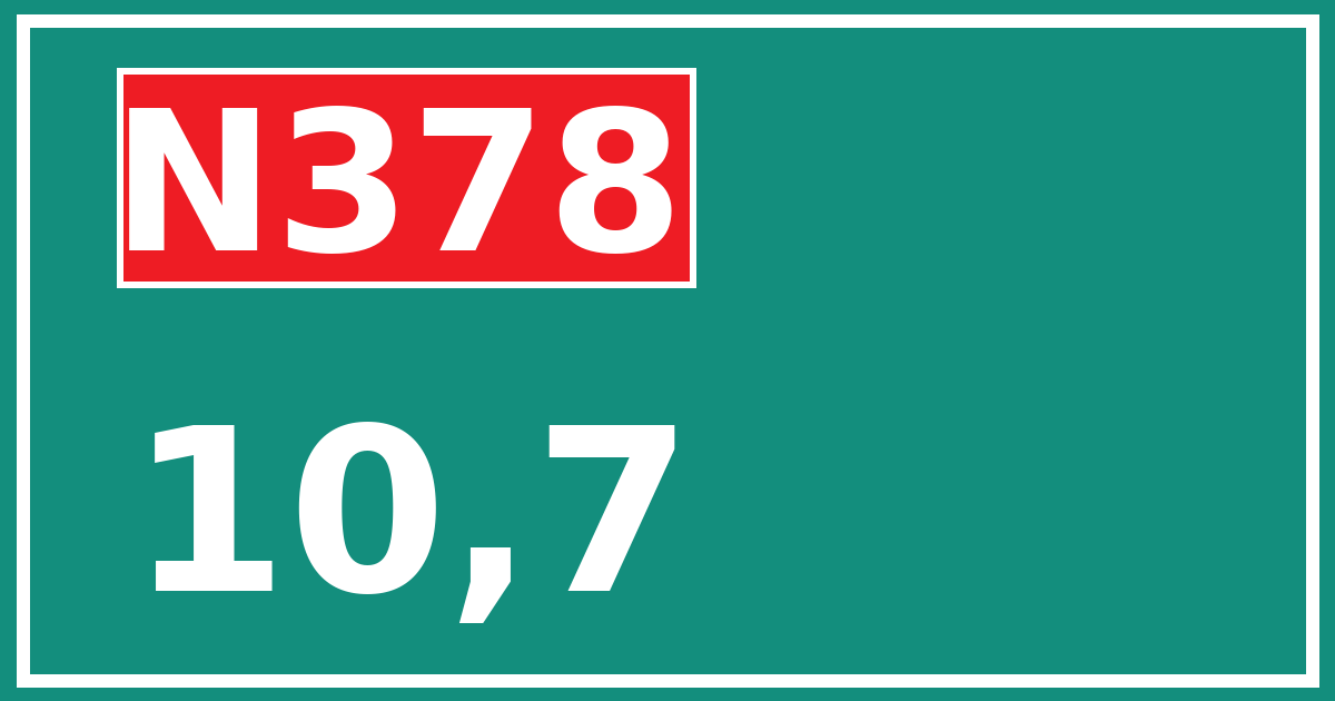Hectometerbord N378 10,7