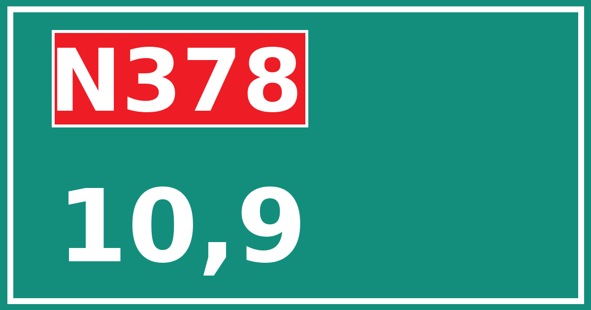 Hectometerbord N378 10,9