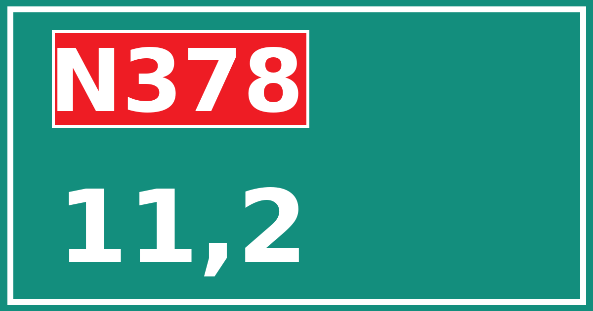 Hectometerbord N378 11,2