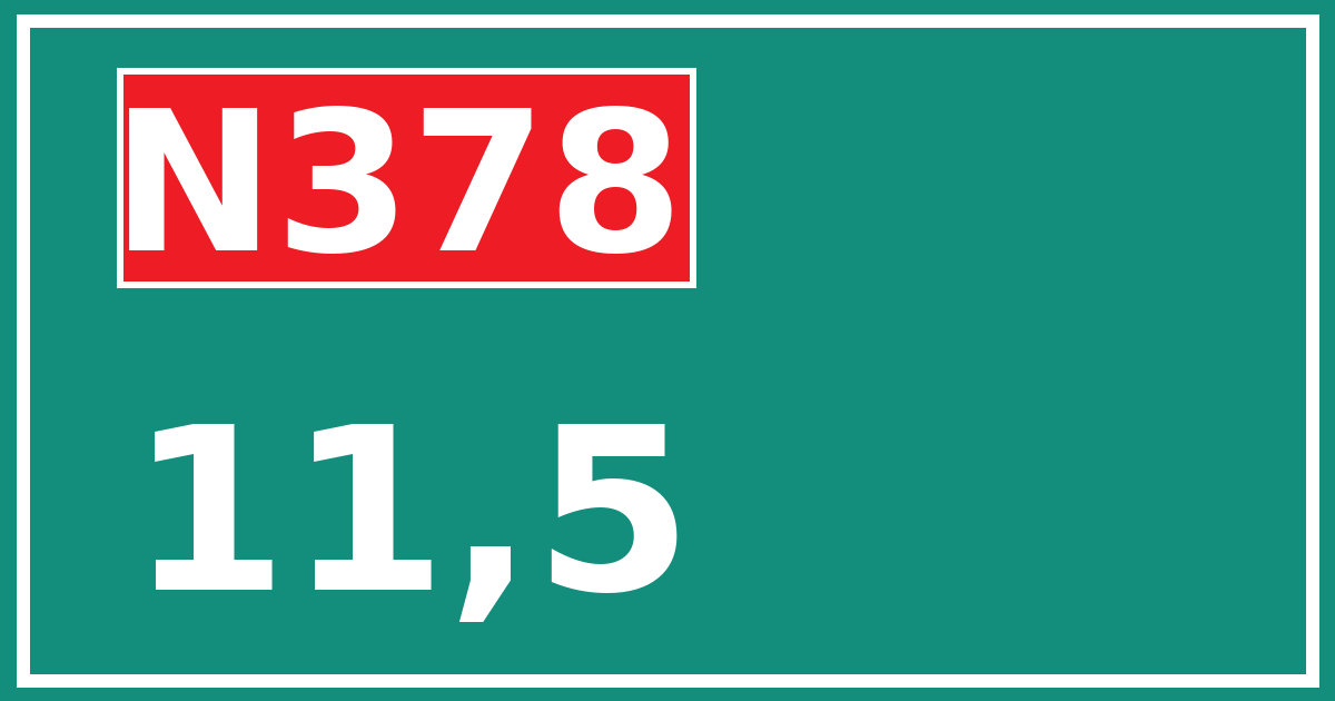 Hectometerbord N378 11,5