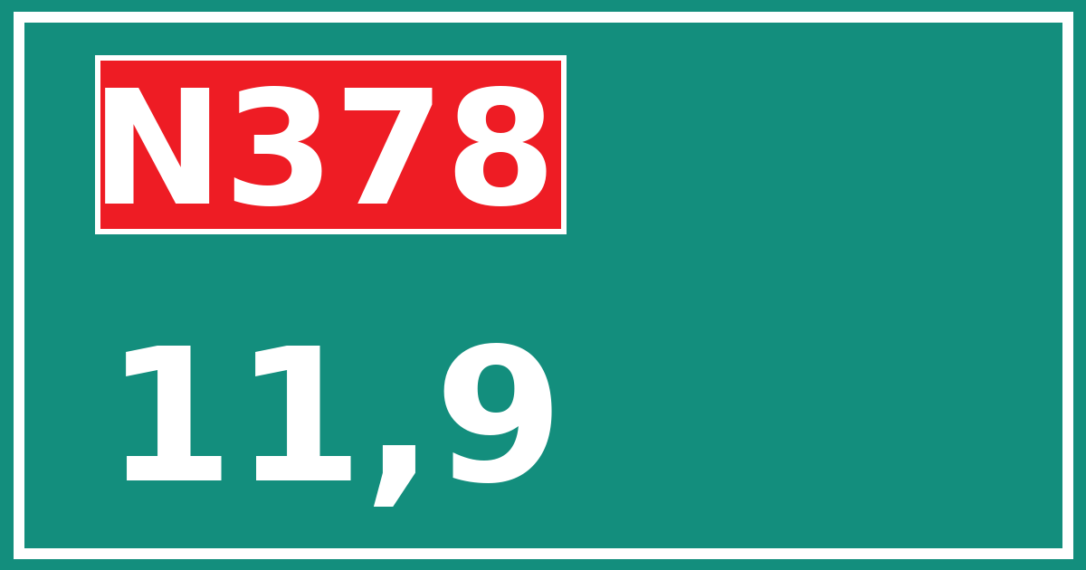 Hectometerbord N378 11,9