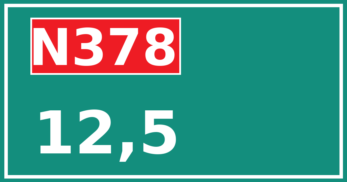 Hectometerbord N378 12,5