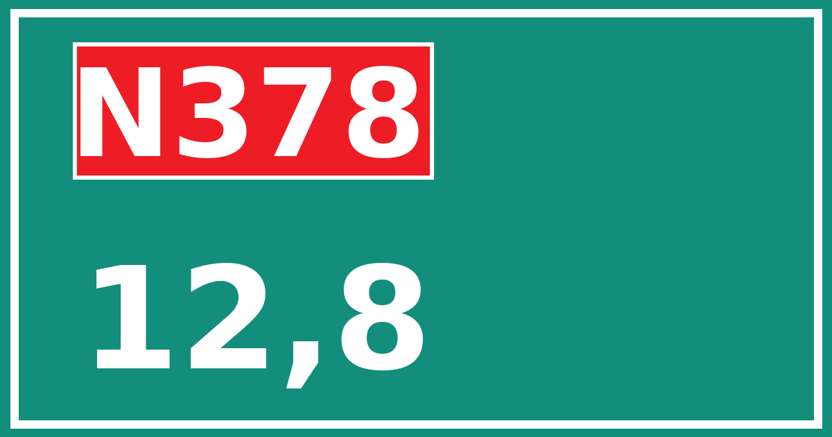 Hectometerbord N378 12,8
