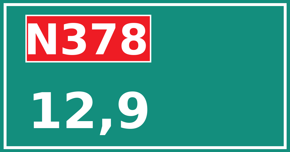 Hectometerbord N378 12,9