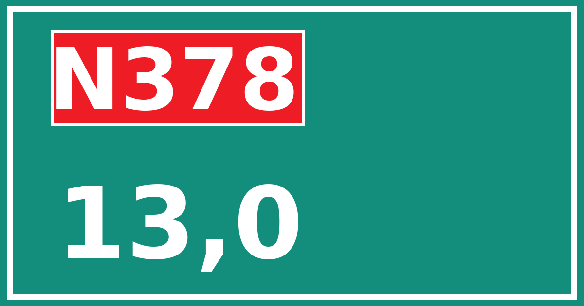 Hectometerbord N378 13,0