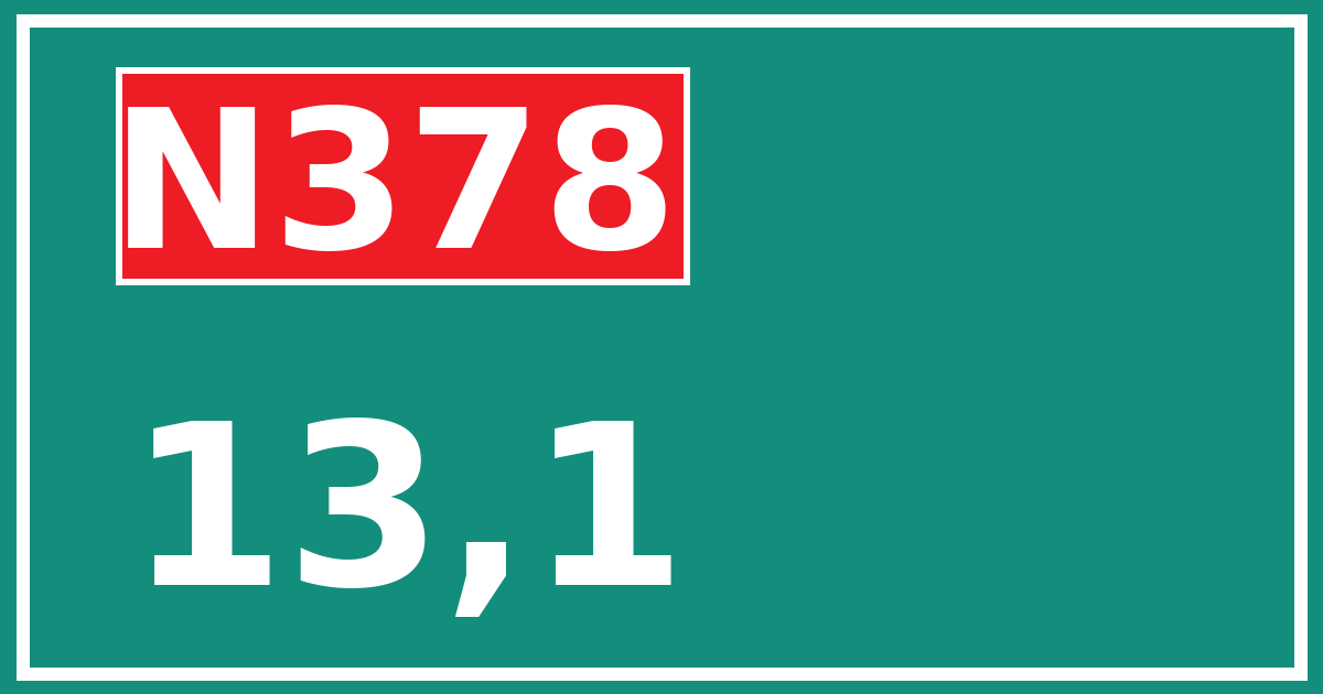 Hectometerbord N378 13,1