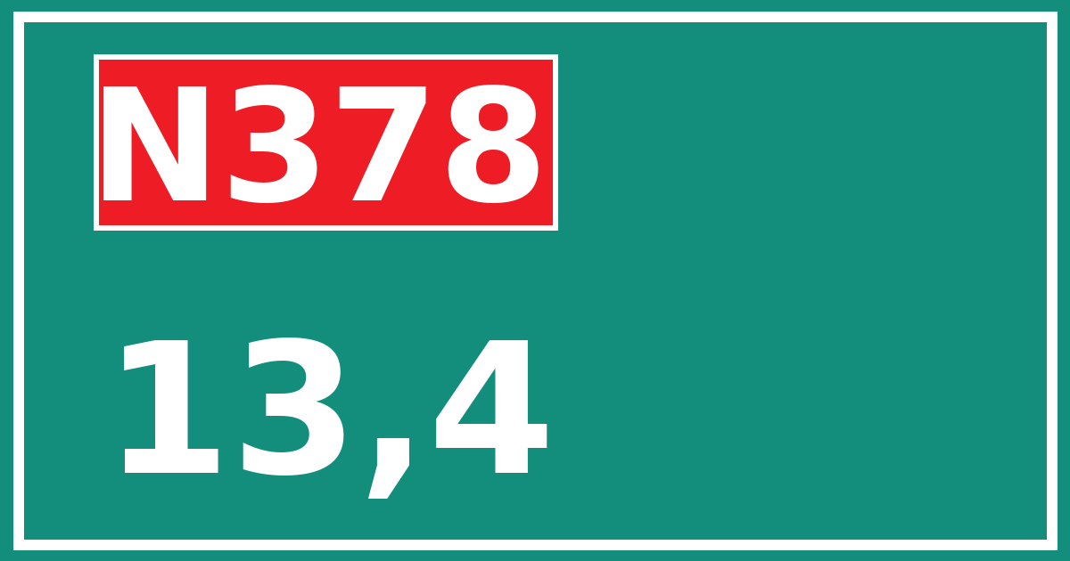 Hectometerbord N378 13,4