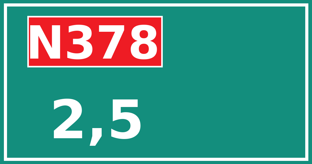 Hectometerbord N378 2,5