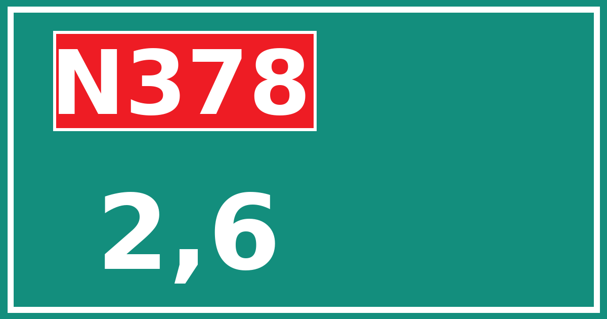 Hectometerbord N378 2,6