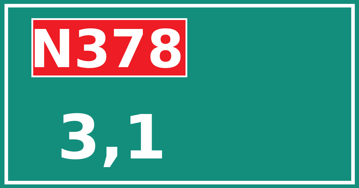 Hectometerbord N378 3,1