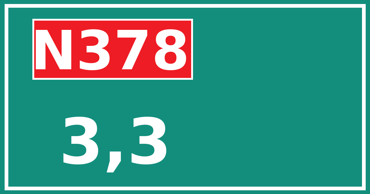 Hectometerbord N378 3,3