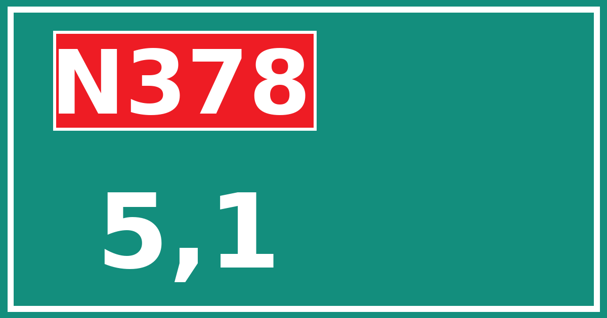 Hectometerbord N378 5,1