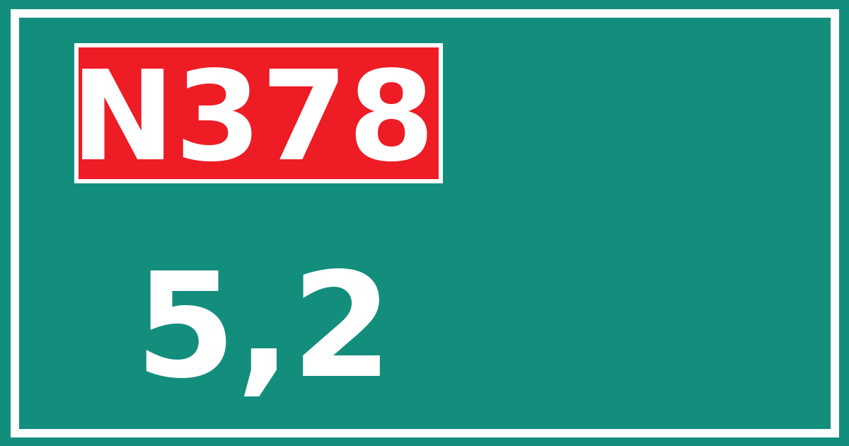 Hectometerbord N378 5,2