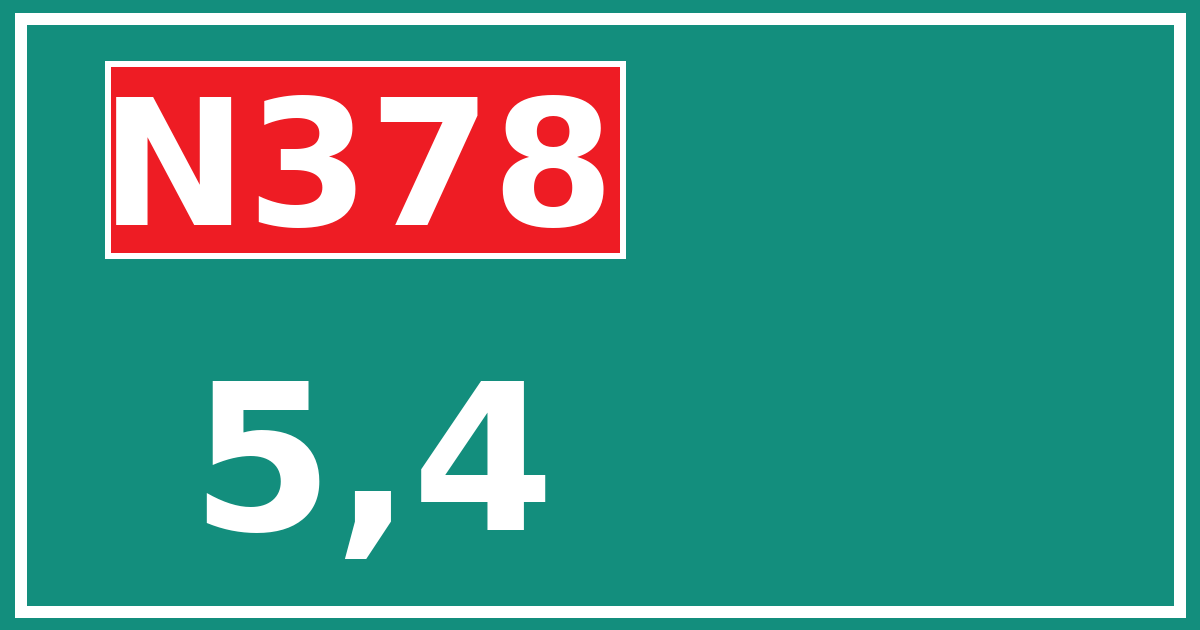 Hectometerbord N378 5,4