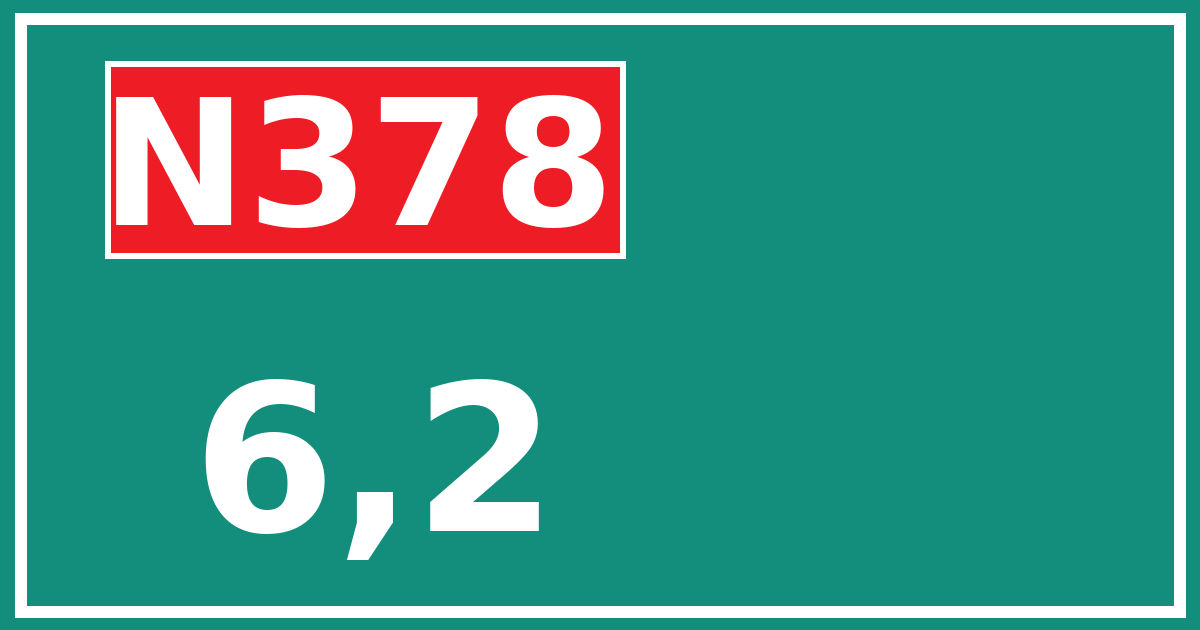 Hectometerbord N378 6,2